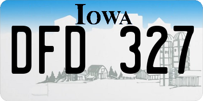 IA license plate DFD327