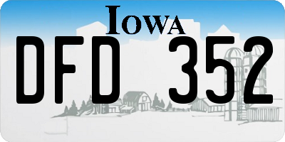 IA license plate DFD352