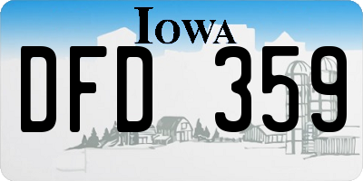 IA license plate DFD359