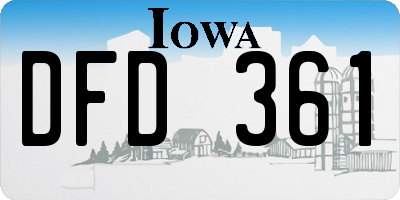 IA license plate DFD361