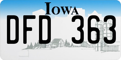 IA license plate DFD363