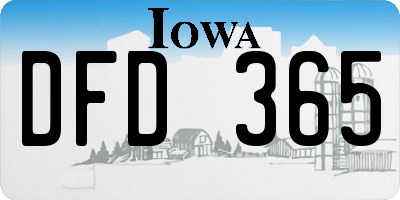 IA license plate DFD365
