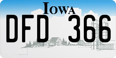 IA license plate DFD366
