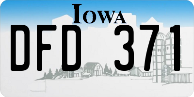 IA license plate DFD371