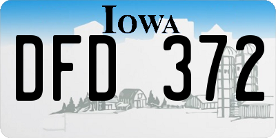 IA license plate DFD372