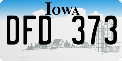 IA license plate DFD373