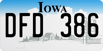 IA license plate DFD386