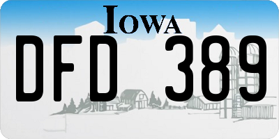 IA license plate DFD389