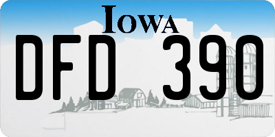 IA license plate DFD390