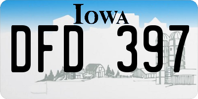 IA license plate DFD397