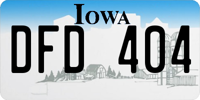 IA license plate DFD404