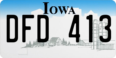 IA license plate DFD413
