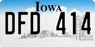 IA license plate DFD414