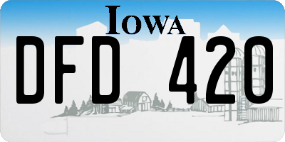 IA license plate DFD420