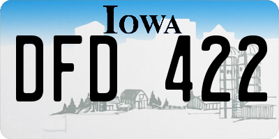 IA license plate DFD422