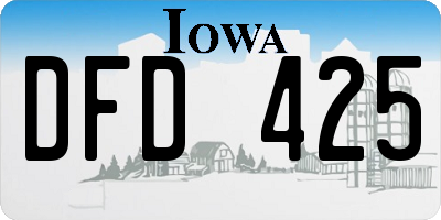 IA license plate DFD425