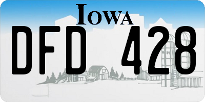IA license plate DFD428