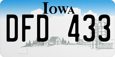 IA license plate DFD433