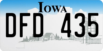 IA license plate DFD435
