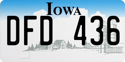 IA license plate DFD436