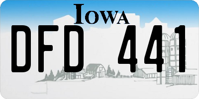 IA license plate DFD441