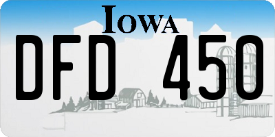 IA license plate DFD450