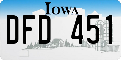 IA license plate DFD451