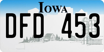 IA license plate DFD453