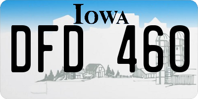 IA license plate DFD460