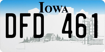 IA license plate DFD461