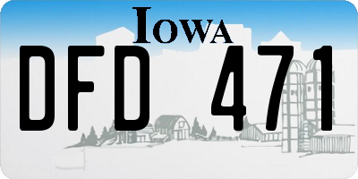 IA license plate DFD471