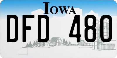 IA license plate DFD480