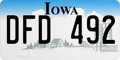 IA license plate DFD492