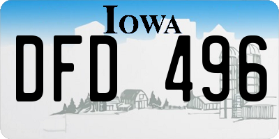 IA license plate DFD496