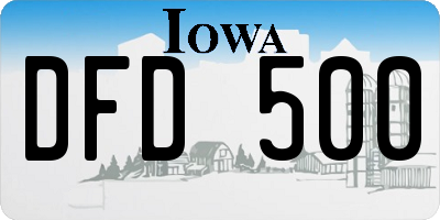 IA license plate DFD500