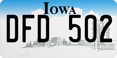 IA license plate DFD502