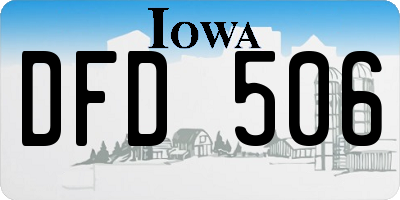 IA license plate DFD506