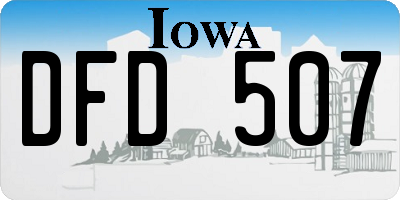 IA license plate DFD507