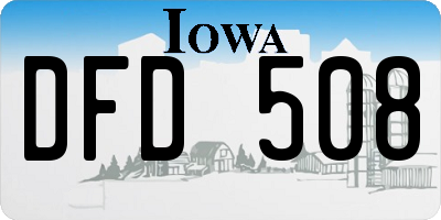 IA license plate DFD508