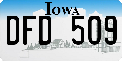 IA license plate DFD509
