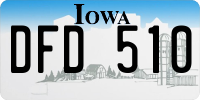 IA license plate DFD510