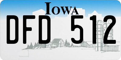 IA license plate DFD512