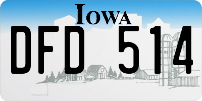 IA license plate DFD514