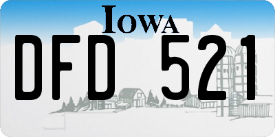 IA license plate DFD521
