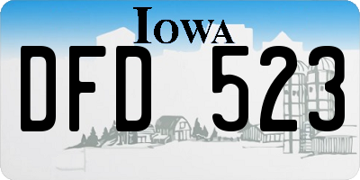 IA license plate DFD523