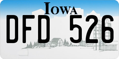 IA license plate DFD526