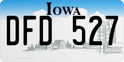 IA license plate DFD527