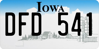IA license plate DFD541