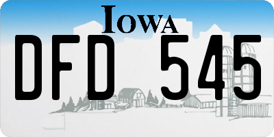 IA license plate DFD545