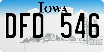 IA license plate DFD546